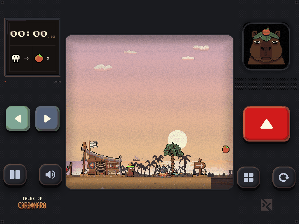 Tales of Carbonara on iPad — the console fills the screen